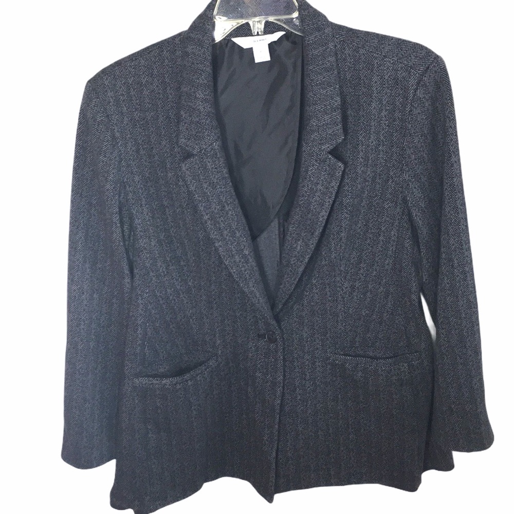 Old Navy Dark Gray Herringbone Blazer Jacket